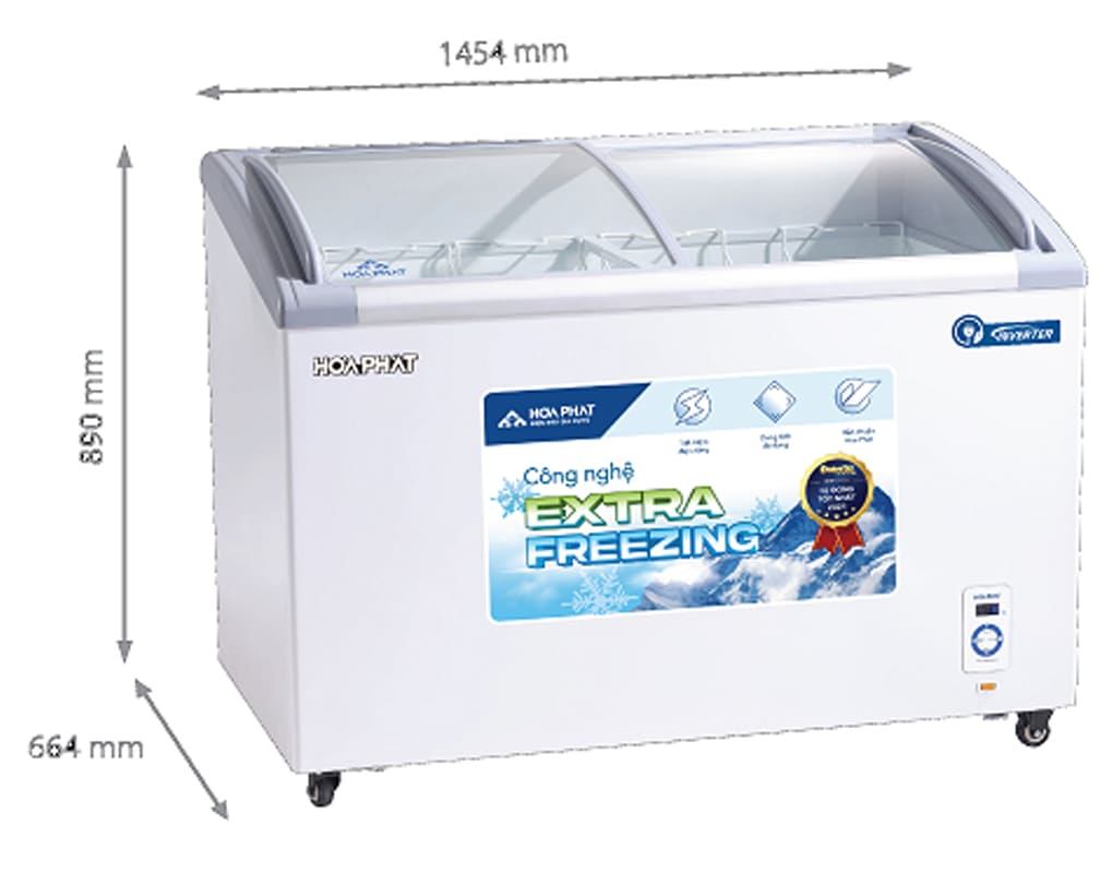 Tủ đông trưng bày Hòa Phát Inverter 451 lít HSF AD8451.C1
